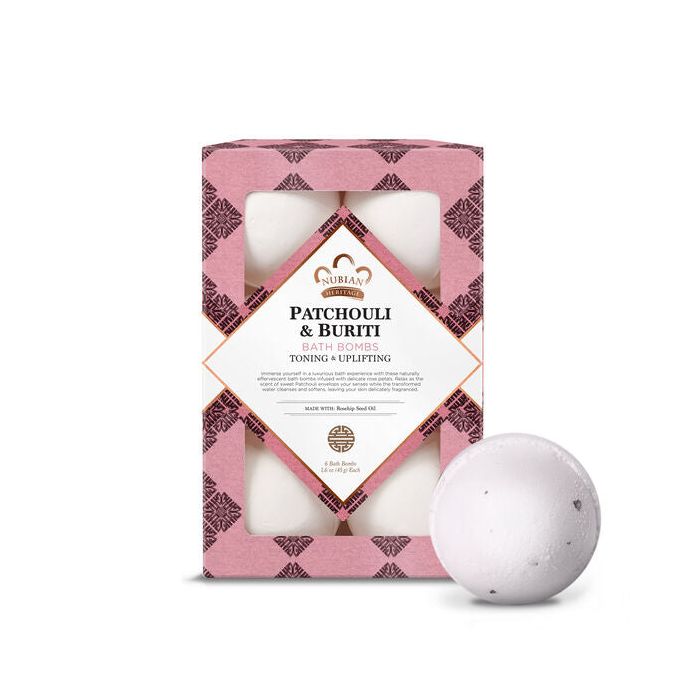 Nubian Heritage Relaxing Bath Bombs 6 count – lavender and shea butter infused aromatherapy
