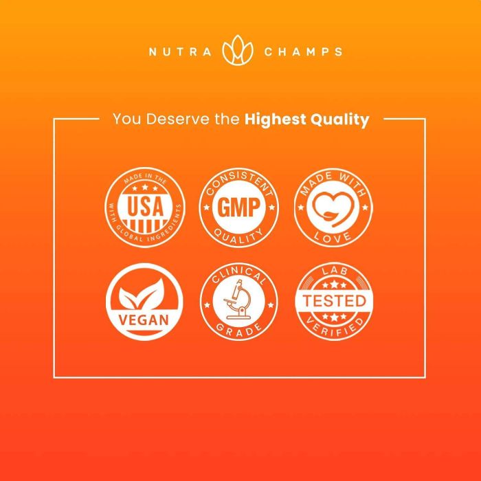 Nutra Champs L-Arginine 60 capsules – nitric oxide energy booster for workouts