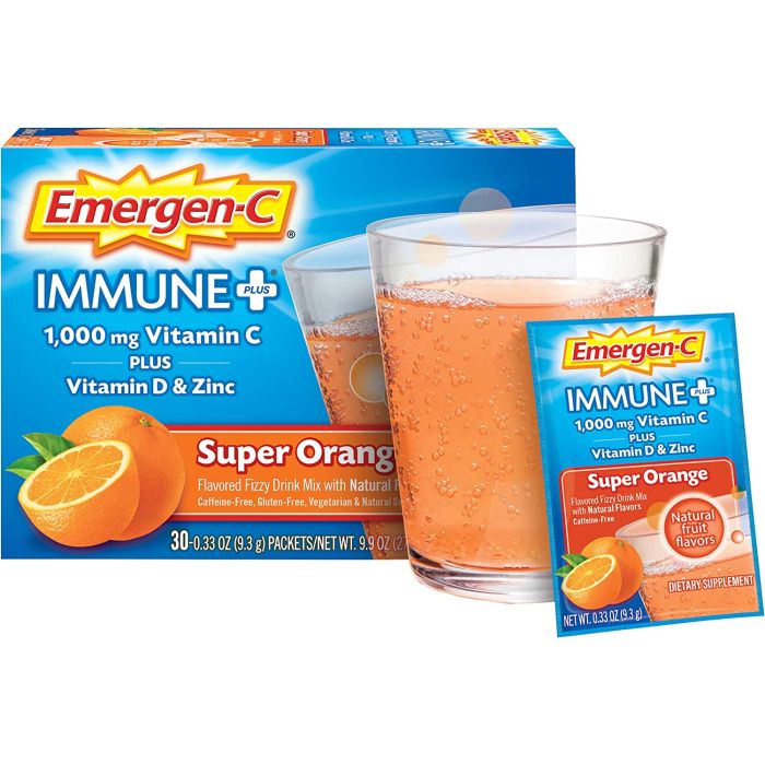 Emergen C Immune Plus 1000mg Vitamin C Powder Mix 30 Cnt 0.33 Oz