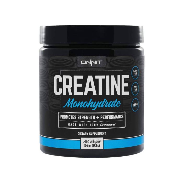 Micronized creatine monohydrate container by Onnit – unflavored vegan formula