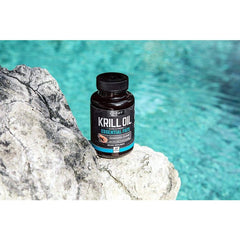 Supplement facts panel of Onnit Krill Oil showing EPA and DHA content