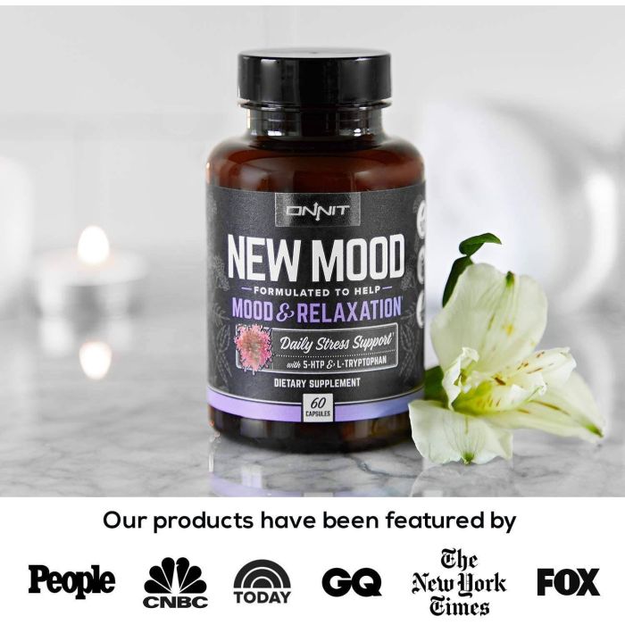 Natural serotonin support supplement with 5-HTP and L-Theanine