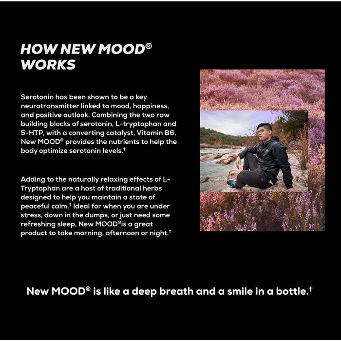 Close-up of New Mood capsules for emotional wellness and calm