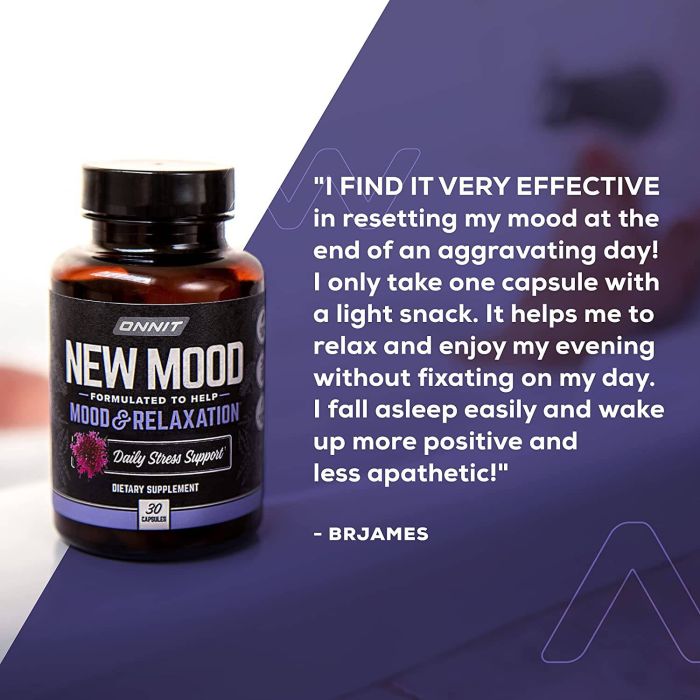 Onnit New Mood daily stress supplement with herbal ingredients