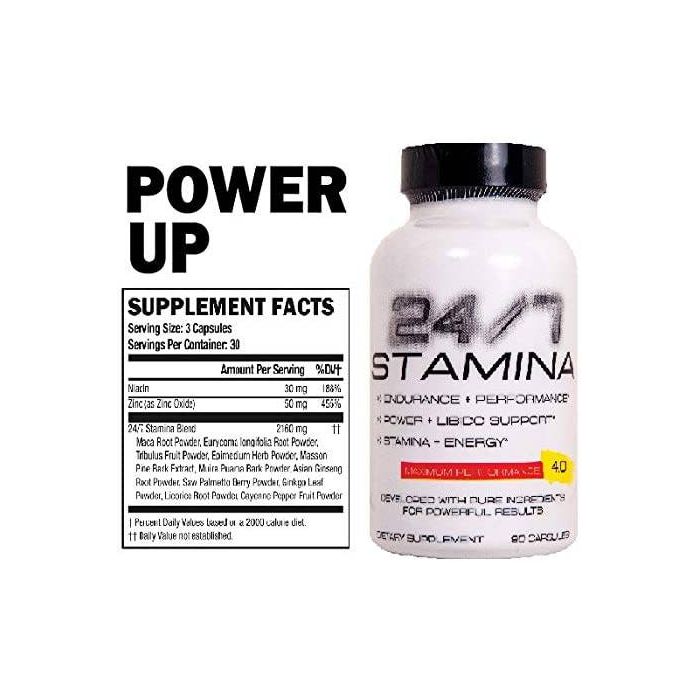 PentLab 24/7 Stamina – Natural testosterone booster with Tribulus Terrestris, Fenugreek, and Maca Root Extract.