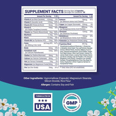 Supplement facts label – includes Ginkgo, Bacopa, B12, and Phosphatidylserine.
