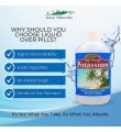 Supplement Facts label of Eidon Potassium Liquid – 99 mg per serving