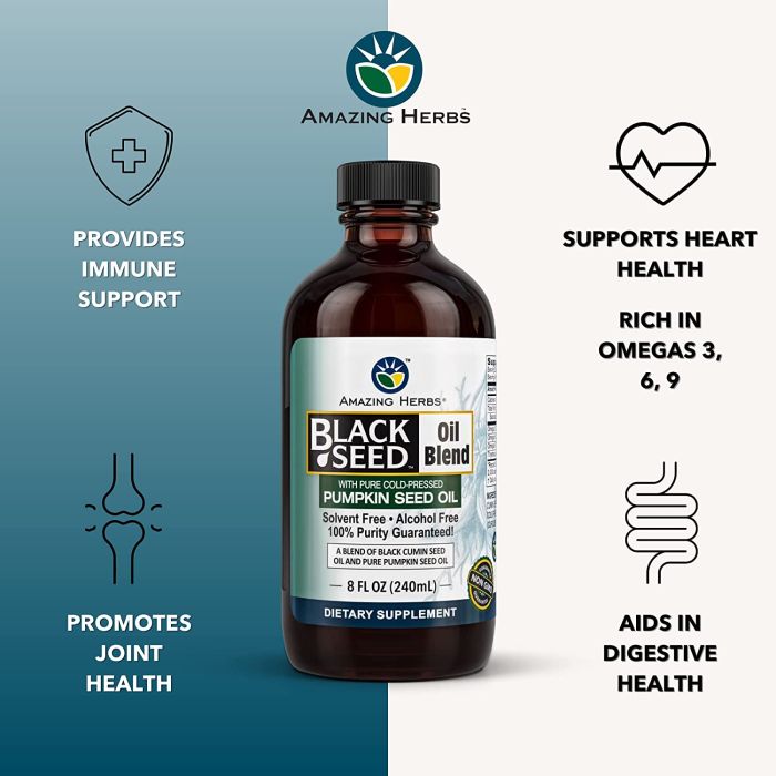 "8 oz solvent-free black cumin and pumpkin seed oil – non-GMO, vegan-friendly"