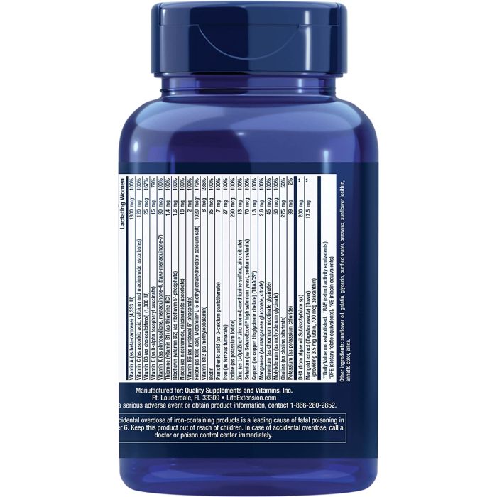 Life Extension Prenatal Advantage Multivitamin Folic Acid 120 Softgels