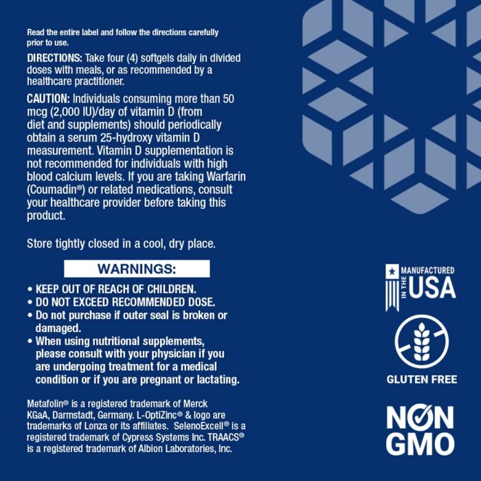 Life Extension Prenatal Advantage Multivitamin Folic Acid 120 Softgels