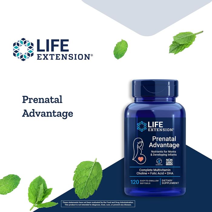 Life Extension Prenatal Advantage Multivitamin Folic Acid 120 Softgels