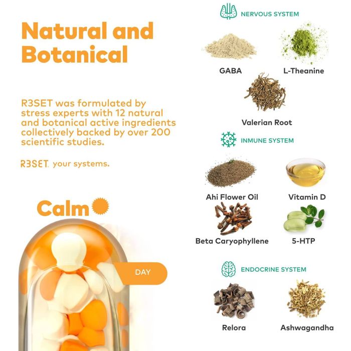 Natural stress support supplement with herbal blend visual