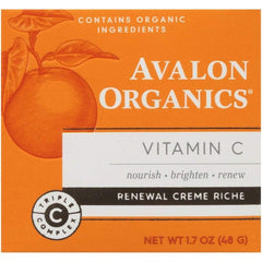 Renewal Crème Riche Vitamin C 1.7 Oz Avalon Organics Vegan