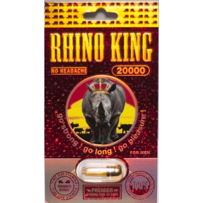 Rhino King 20000 Premier Gold Male Enhancement Pill For 12 Days