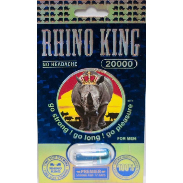 Rhino King 20000 Premier Strong Pill For 12 Days Male Enhancement
