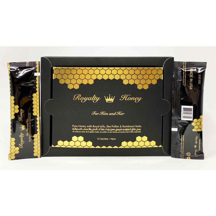Royalty Male & Female Enhancement 12 honey sachets box for natural energy and vitality