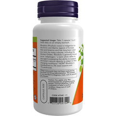 NOW Rhodiola 500mg Adaptogenic Herb 60 Veggie Caps Non GMO