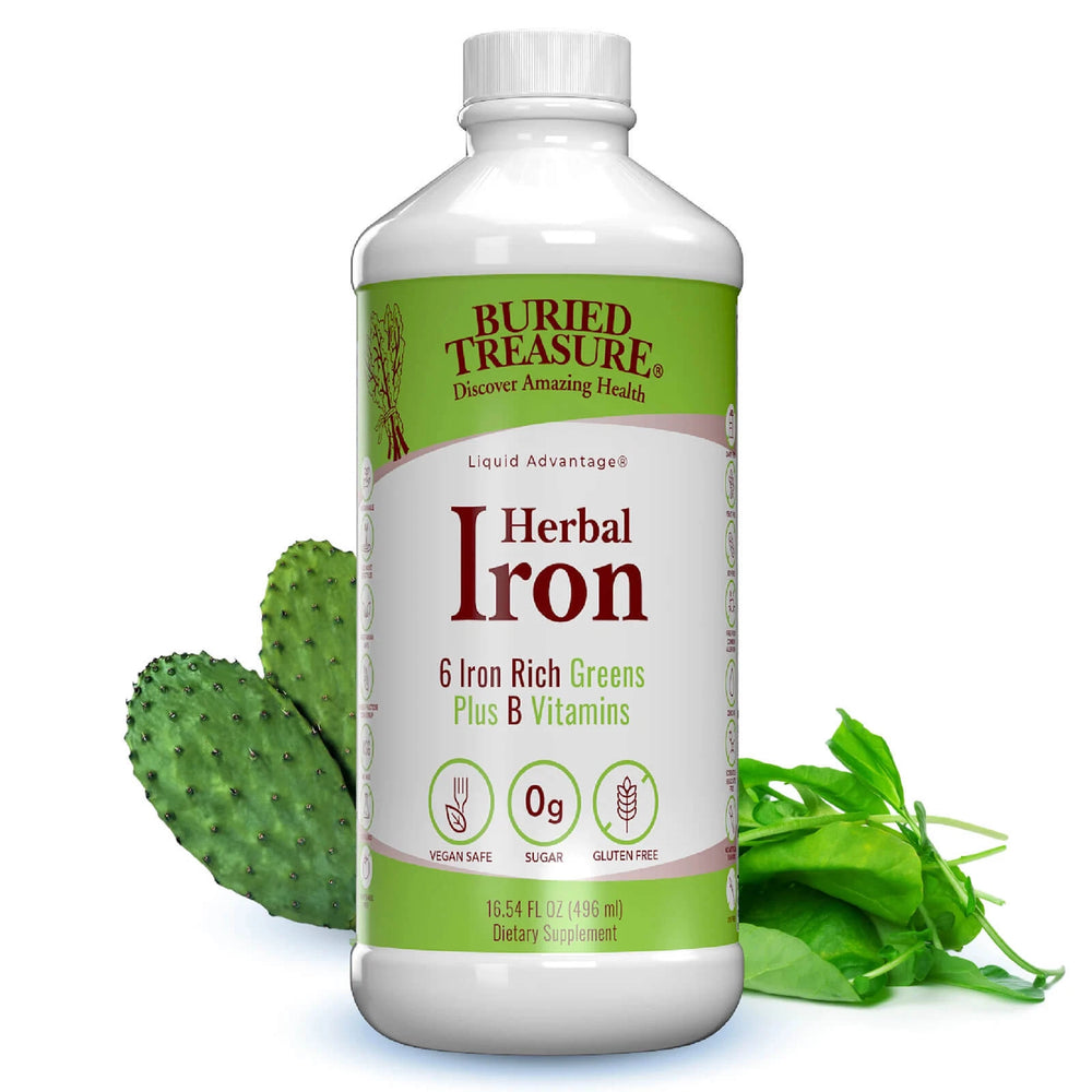 Buried Treasure Herbal Iron liquid with easy-to-use nutritional support formula