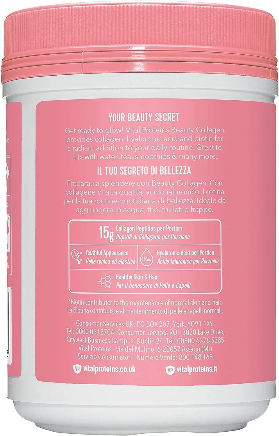 Pink Vital Proteins Beauty Collagen Powder for Healthy Skin and Hair Support