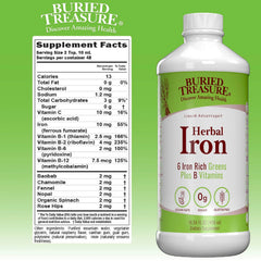 Buried Treasure Herbal Iron formula in 16 oz bottle for iron wellness support