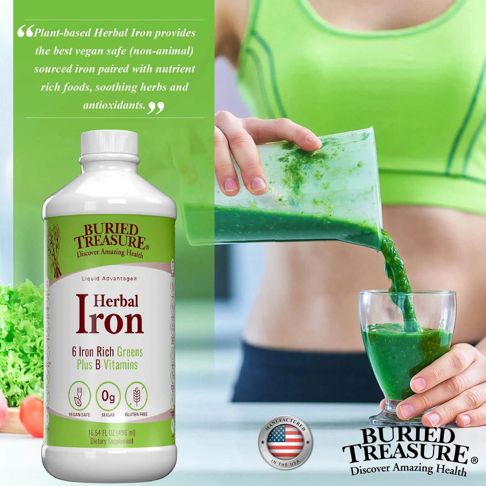 Buried Treasure Herbal Iron liquid supplement 16 fl oz gentle iron wellness formula