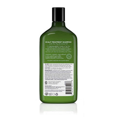 "Front label of Avalon Organics Tea Tree Shampoo – vegan and cruelty-free formula"