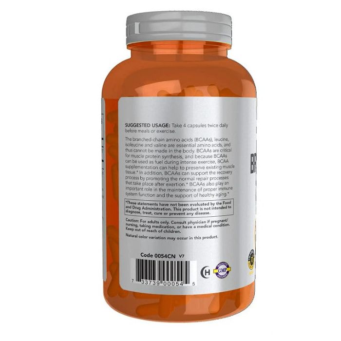 Now Sports Branched Chain Amino Acids Recovery Supplement 240 Veg Caps