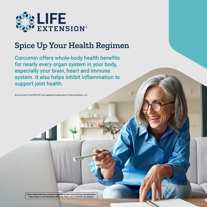 "Life Extension Super Bio-Curcumin 400 mg bottle – turmeric extract with enhanced absorption, 60 vegetarian capsules"

