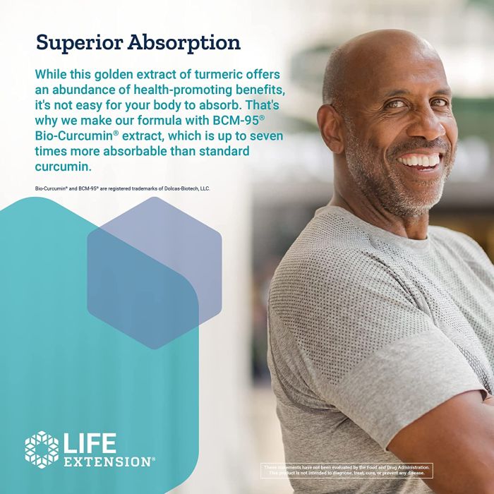 "Life Extension Super Bio-Curcumin 400 mg bottle – turmeric extract with enhanced absorption, 60 vegetarian capsules"

