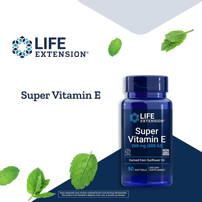 Life Extension Super Vitamin E 400 IU 90 Softgels Whole Body Health