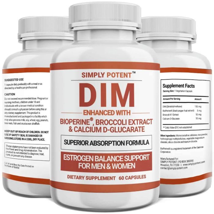 Vegan estrogen support supplement made in USA – Simply Potent DIM 60 count