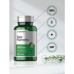 Horbaach Saw Palmetto Extract 3600mg 120 Gluten Free Capsules
