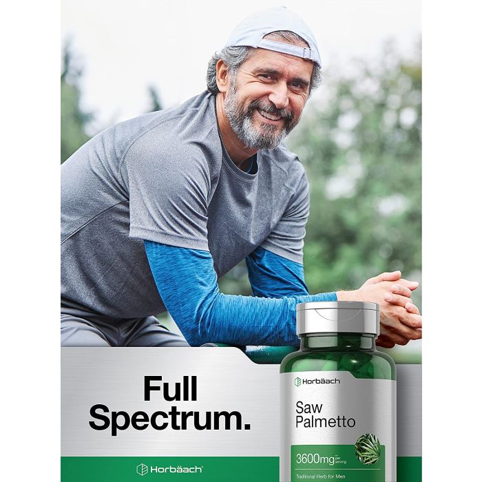 Horbaach Saw Palmetto Extract 3600mg 120 Gluten Free Capsules