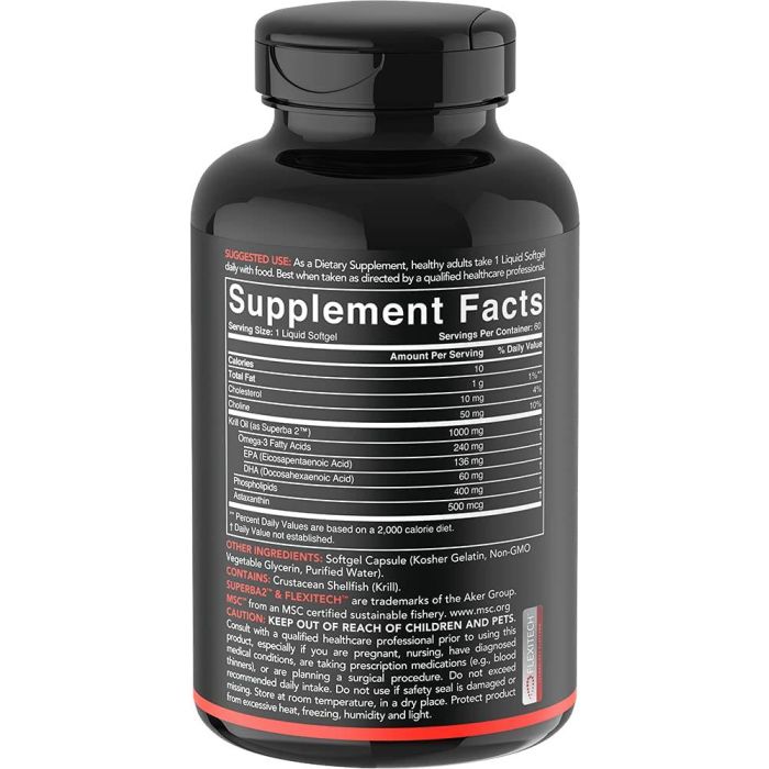 "Close-up of red krill oil softgels rich in phospholipid-bound omega-3s and natural antioxidant astaxanthin"