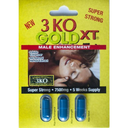 3 Ko Blue Xt Male Sexual Enhancer 2500mg Natural Herbal Extract One Pack