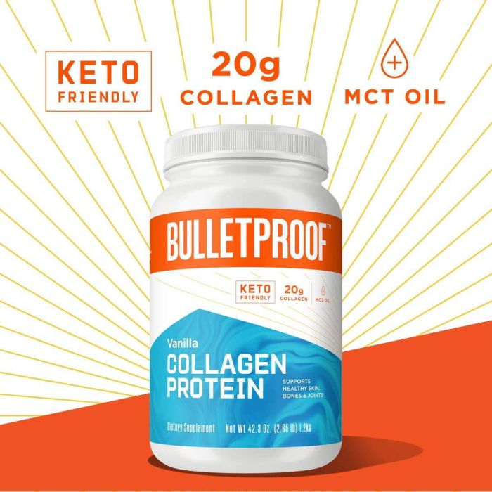 Bulletproof Keto Friendly Collagen Protein Powder Vanilla 42.3 Oz