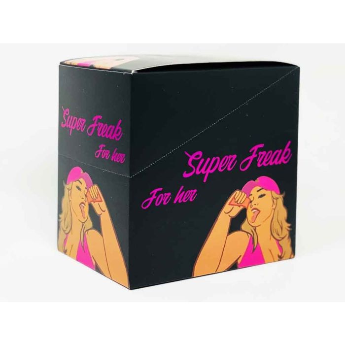 Supplement Facts label for Super Freak For Her 3000 mg — herbal blend with Panax Ginseng and Goji.
