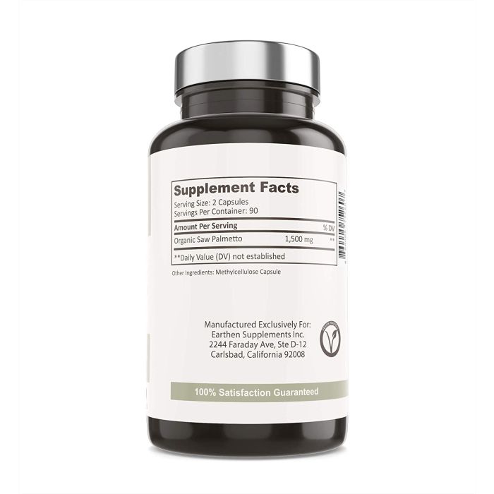 Earthen 180 Capsules Saw Palmetto Dietary Supplement