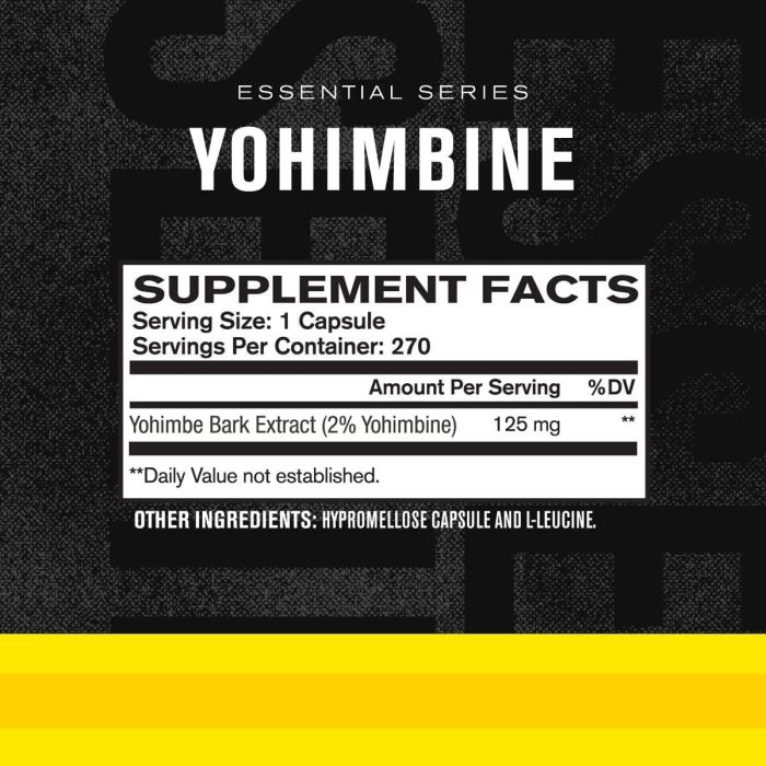 Premium Yohimbe Extract Extra Strength Supplement Veggie 270 Capsule