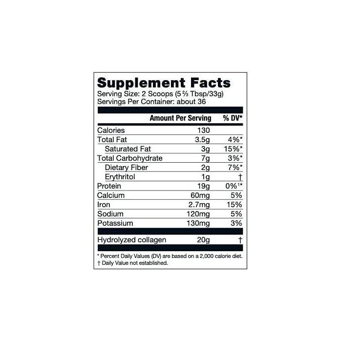 Bulletproof Keto Friendly Collagen Protein Powder Chocolate 42.3 Oz