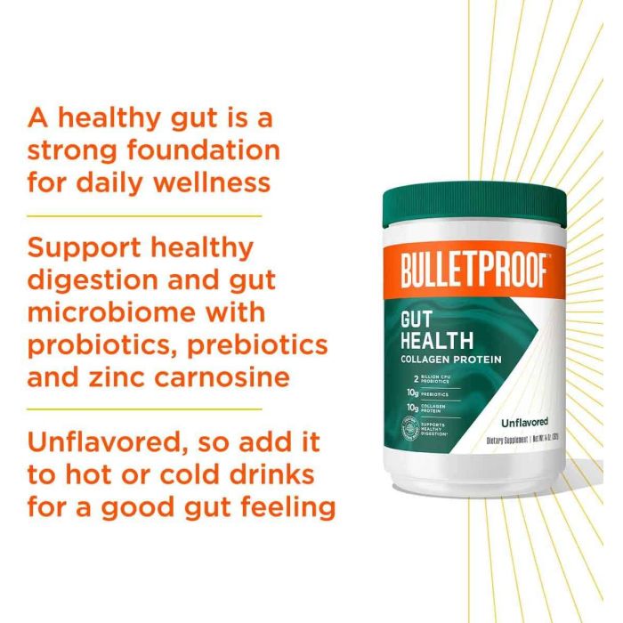 Bulletproof Gut Health Collagen Protein Powder 14 Oz Unflavored