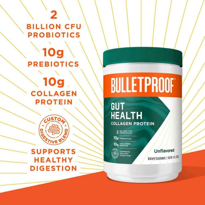Bulletproof Gut Health Collagen Protein Powder 14 Oz Unflavored