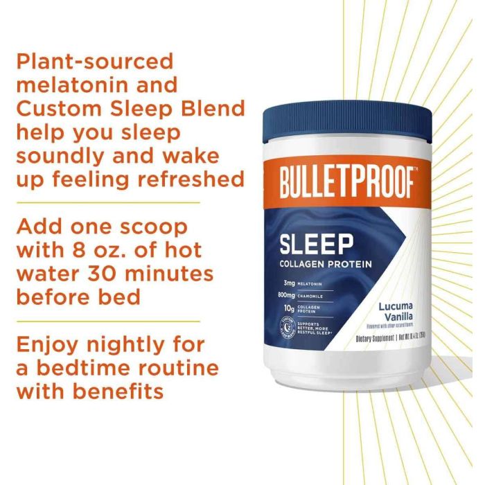 Bulletproof Sleep Collagen Protein Powder 10.4 Oz Lucuma Vanilla - supplementcorner