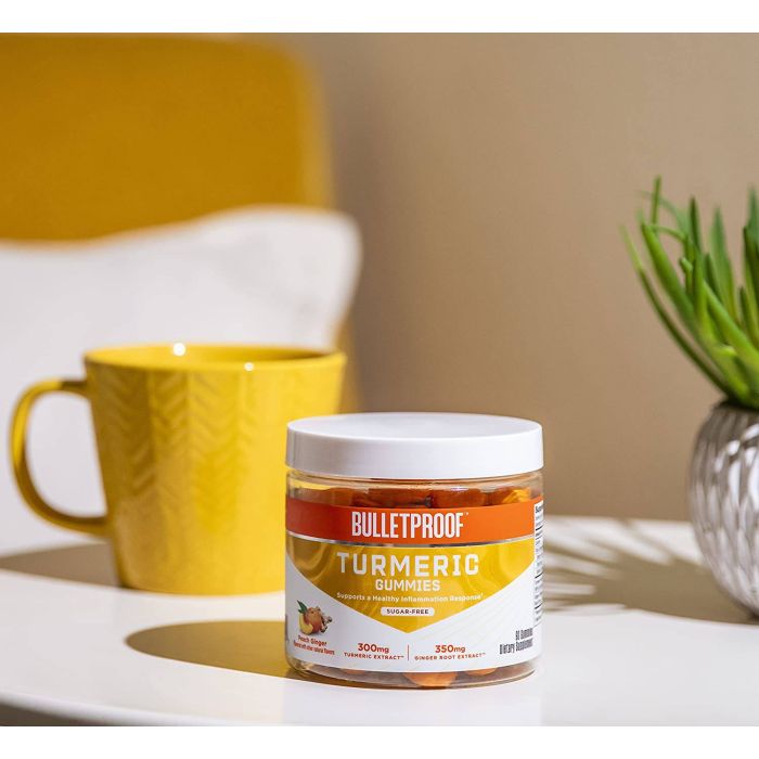 Bulletproof Sugar Free Turmeric 60 Gummies Peach Ginger Flavor