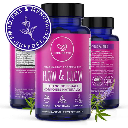 Herb Krave Flow And Glow Female Hormone Balancing 60 Veggie Caps