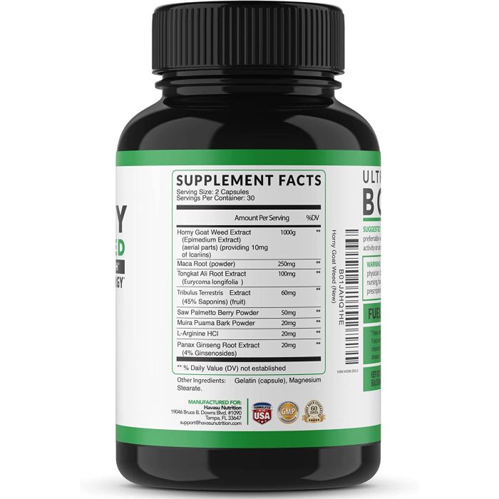 Havasu Horny Goat Weed Extra Strength 60 capsules – male performance and vitality support.