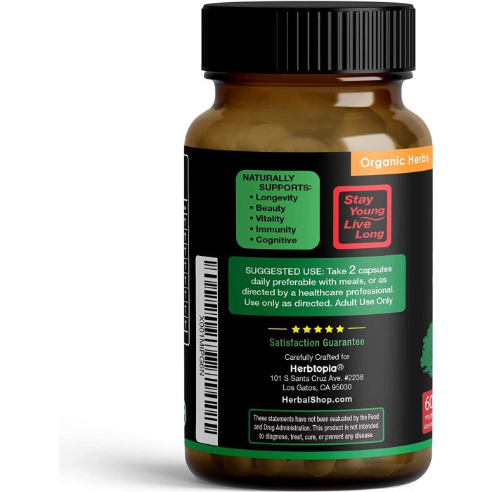 Herbtopia Forever Young Anti Aging Beauty Supplement 60 Veggie Caps