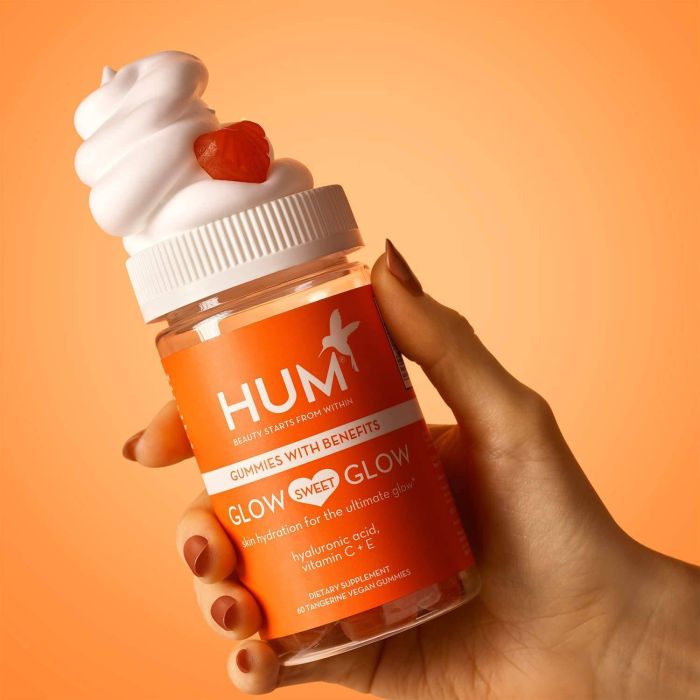 Hum Glow Sweet Glow Skin 60 Vegan Gummies Hyaluronic Acid Vitamins C