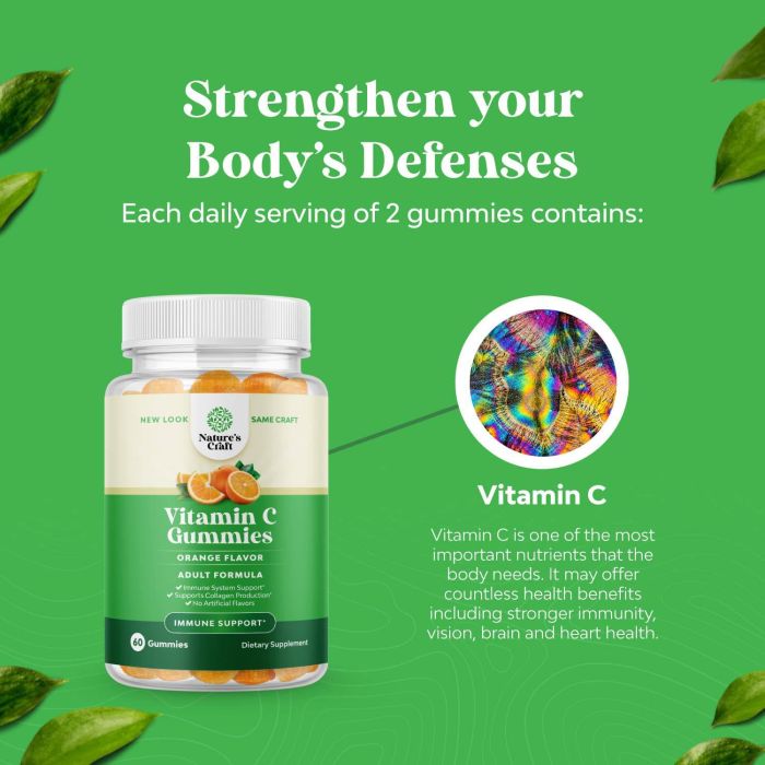 Nature's Craft Vitamin C 60 Gummies Orange Flavor Adult Formula