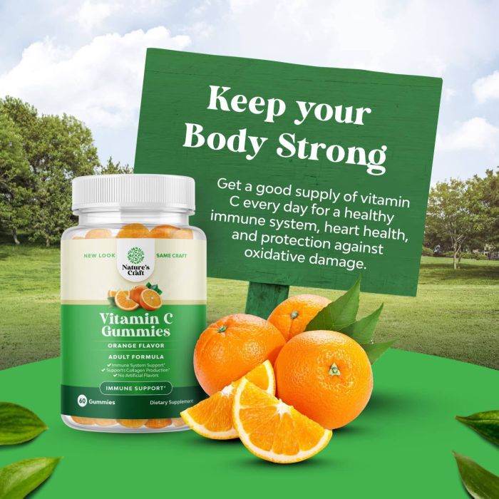 Nature's Craft Vitamin C 60 Gummies Orange Flavor Adult Formula